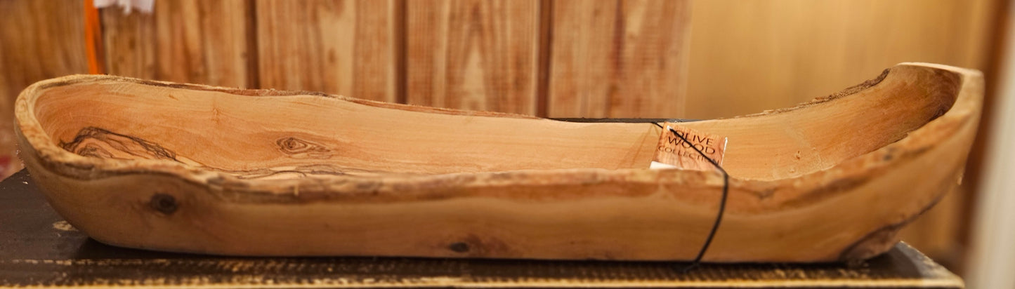 Olive Wood Bread Dish 14''