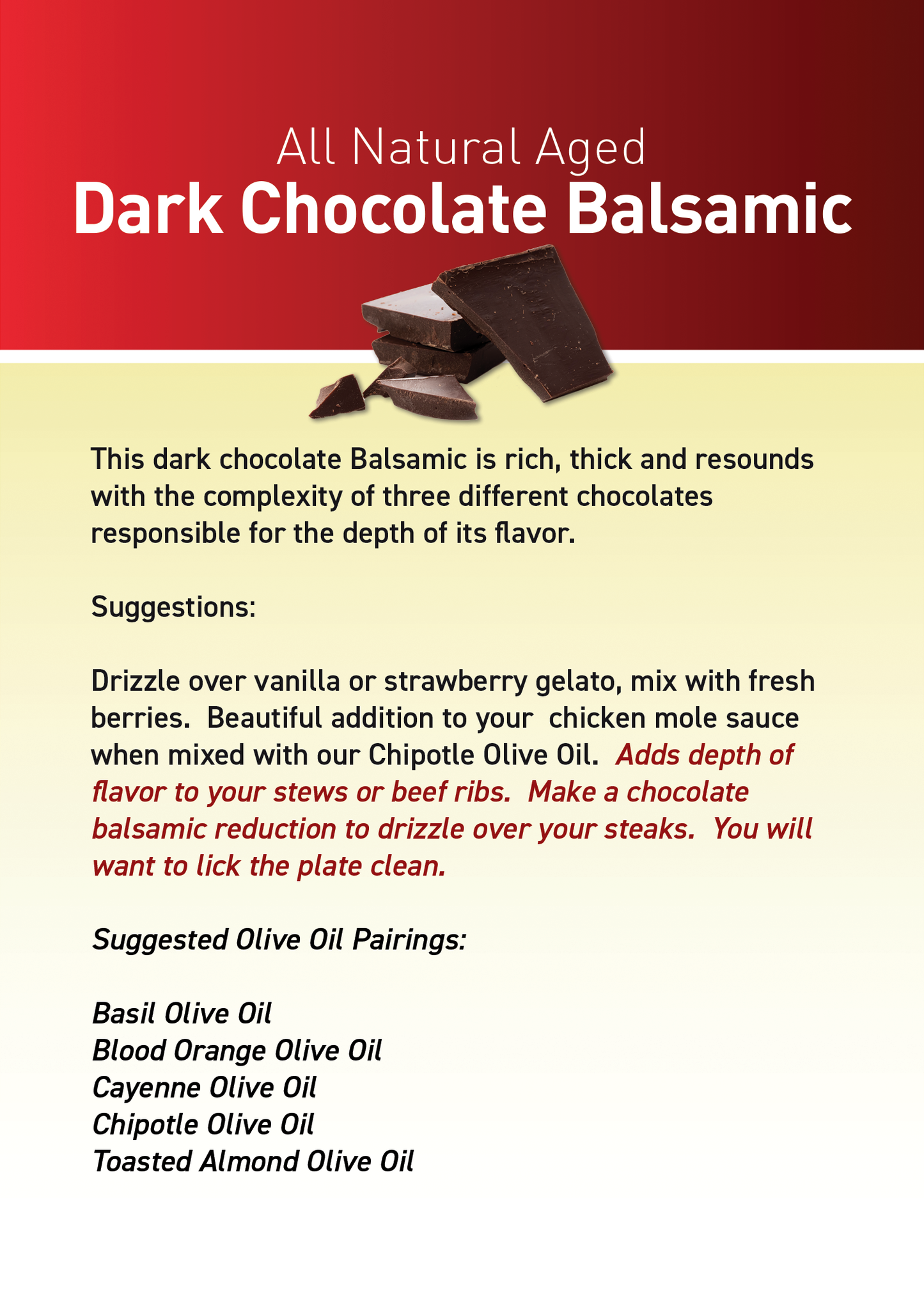 Dark Chocolate Balsamic