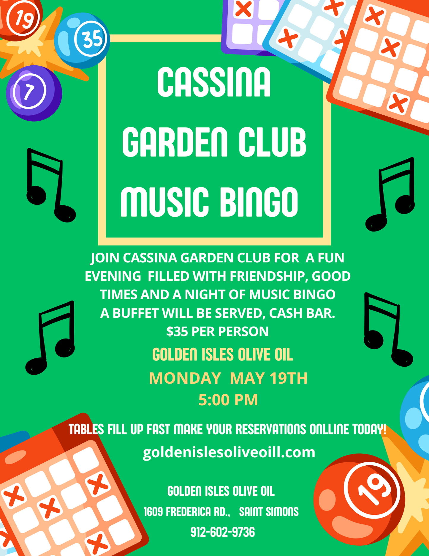 Cassina Garden Club Music Bingo