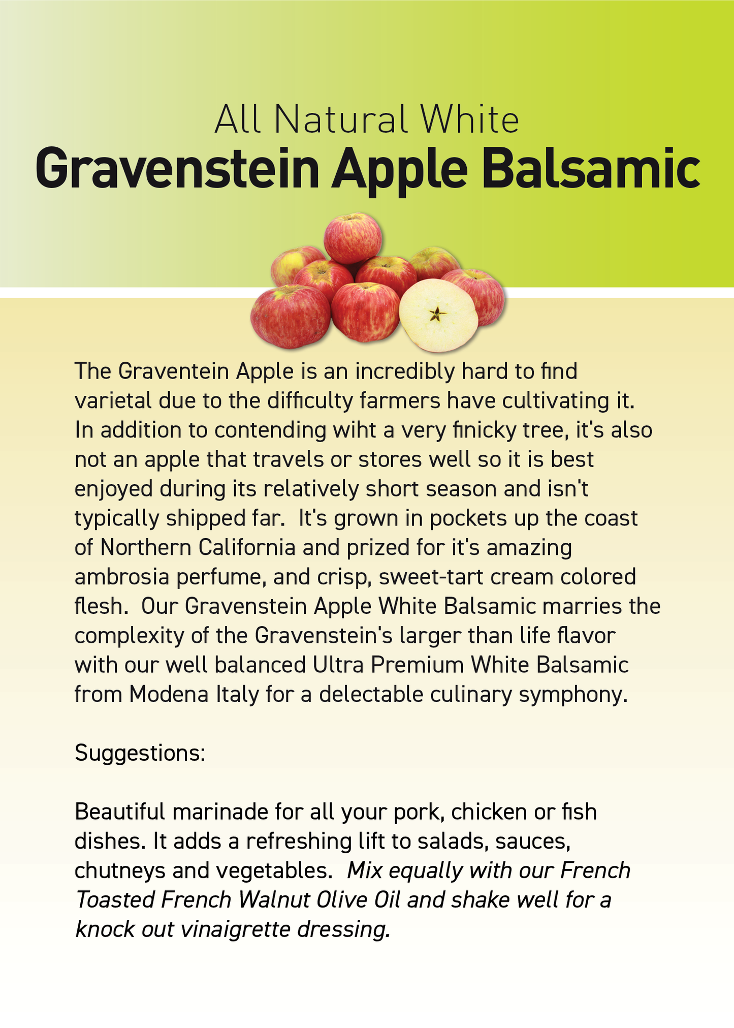 Gravenstein Apple White Balsamic