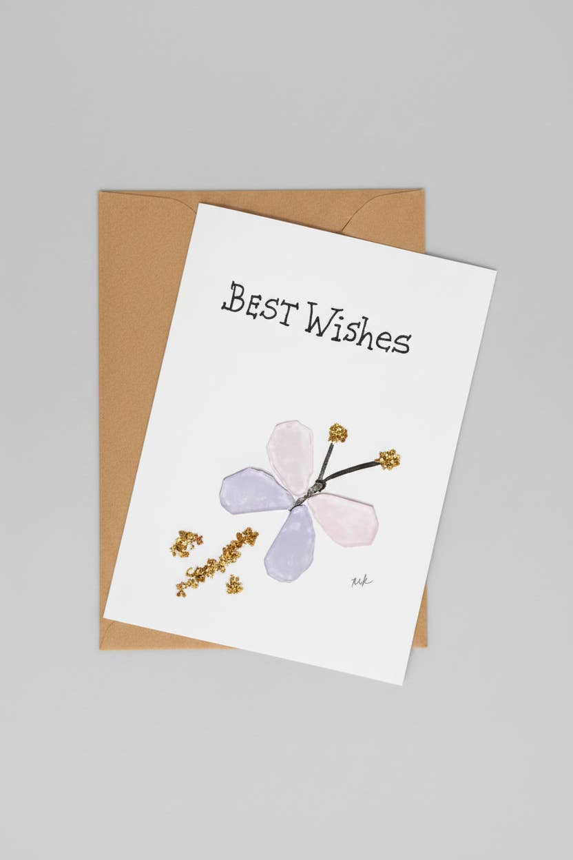 Seaglass Greeting Cards - Best Wishes - Butterfly