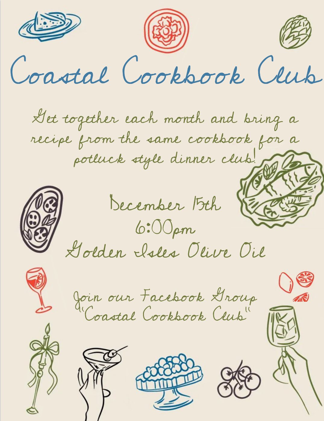 Coastal Cookbook Club Cookies & Canapes