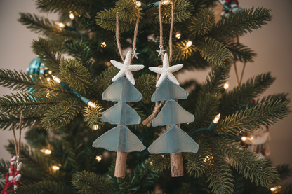 Mini Tree Seaglass Christmas Ornaments