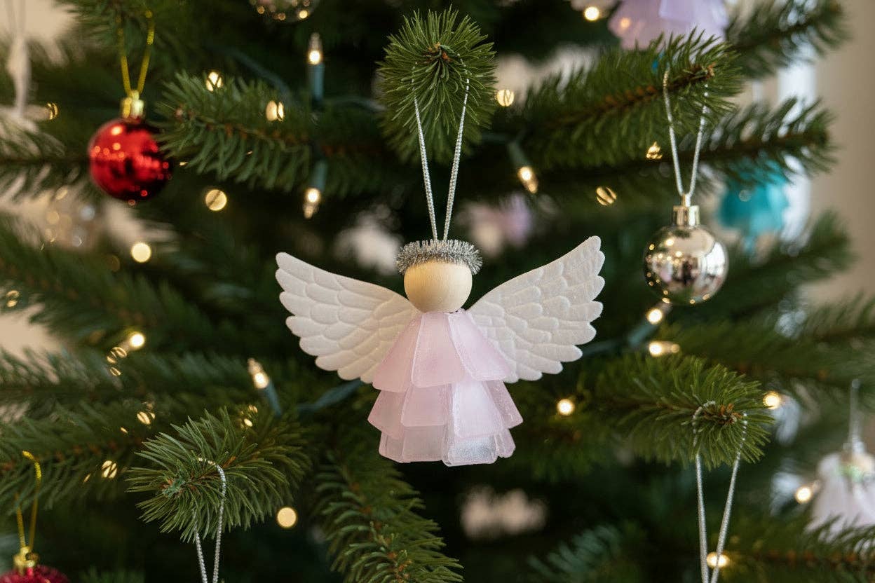 Seaglass 3D Christmas Angel Ornament