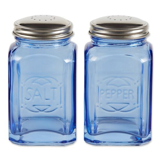 Retro Blue Salt and Pepper Shakers
