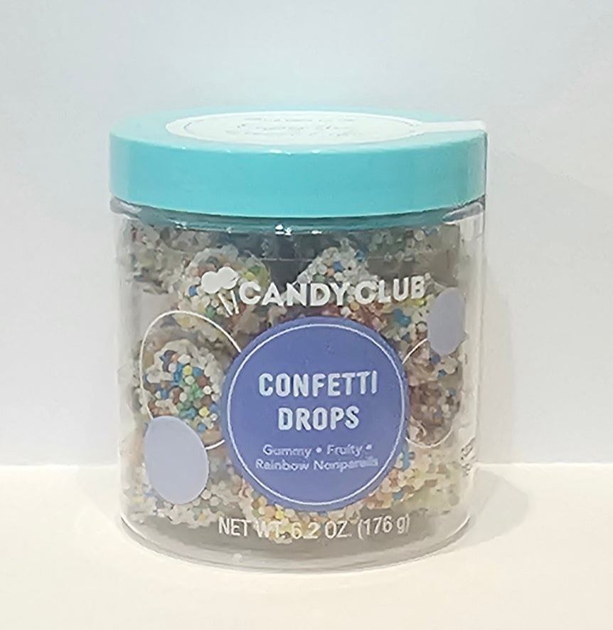 Candy Club Gourmet Rainbow Confetti Gummy Drops  Sweet and Fruity Sprinkle Gummies