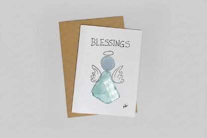 Seaglass Greeting Cards - Angel Blessings