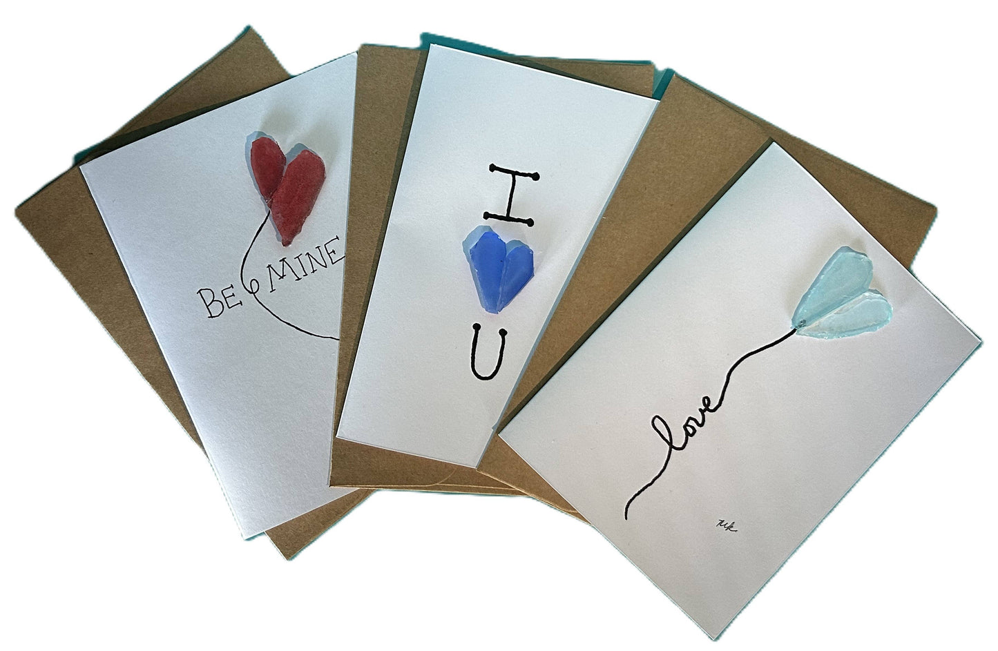 Seaglass Greeting Cards - Love