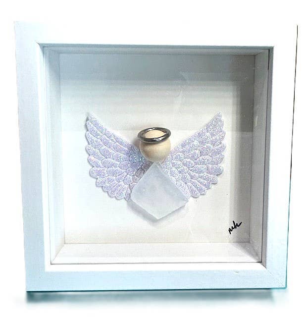 Angel Seaglass Shadow Boxes - 5x5