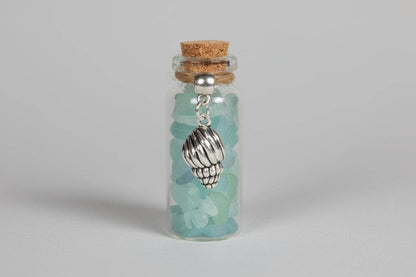 Seaglass Charm Bottles - Stainless Steal Charms