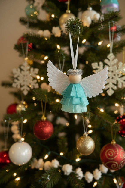 Seaglass 3D Christmas Angel Ornament