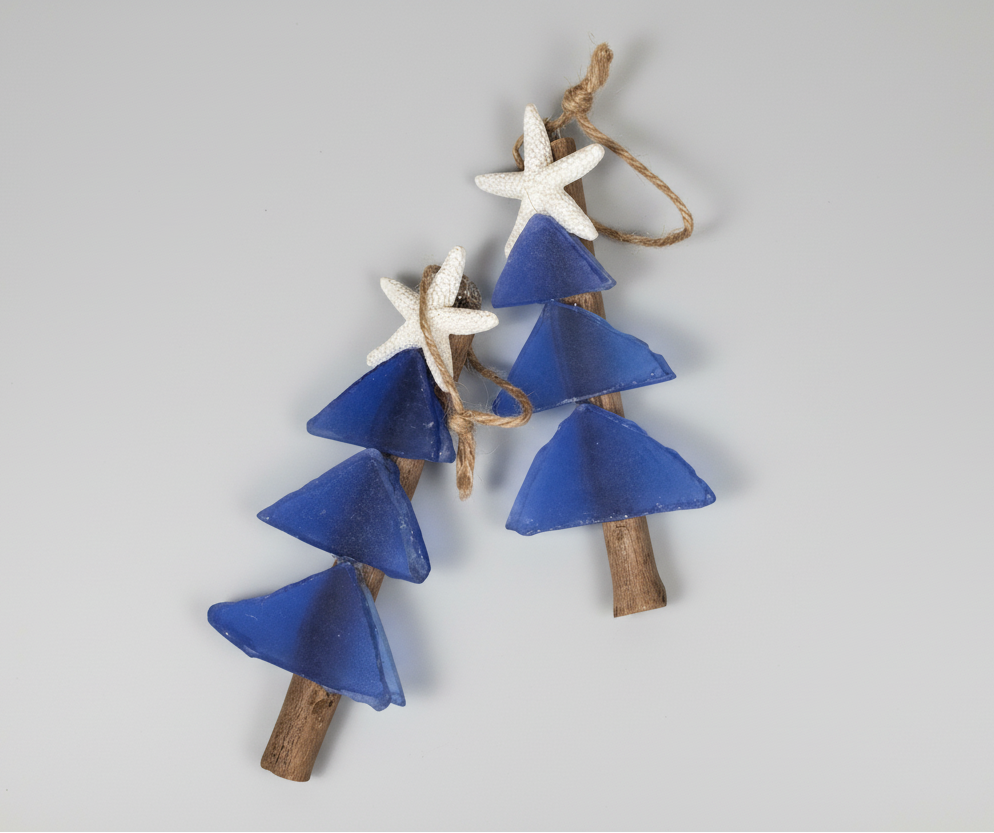 Mini Tree Seaglass Christmas Ornaments