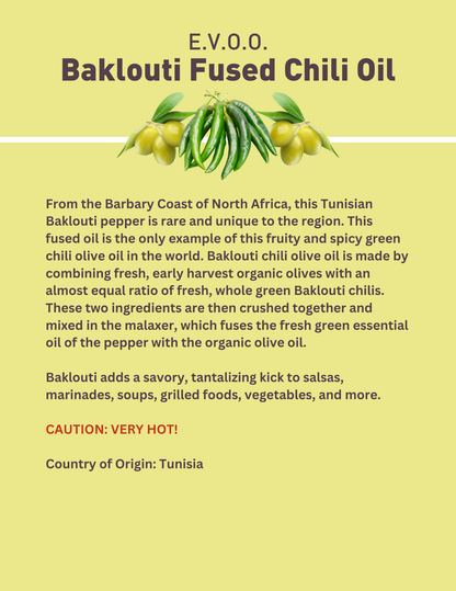 Baklouti Green Chili Olive Oil