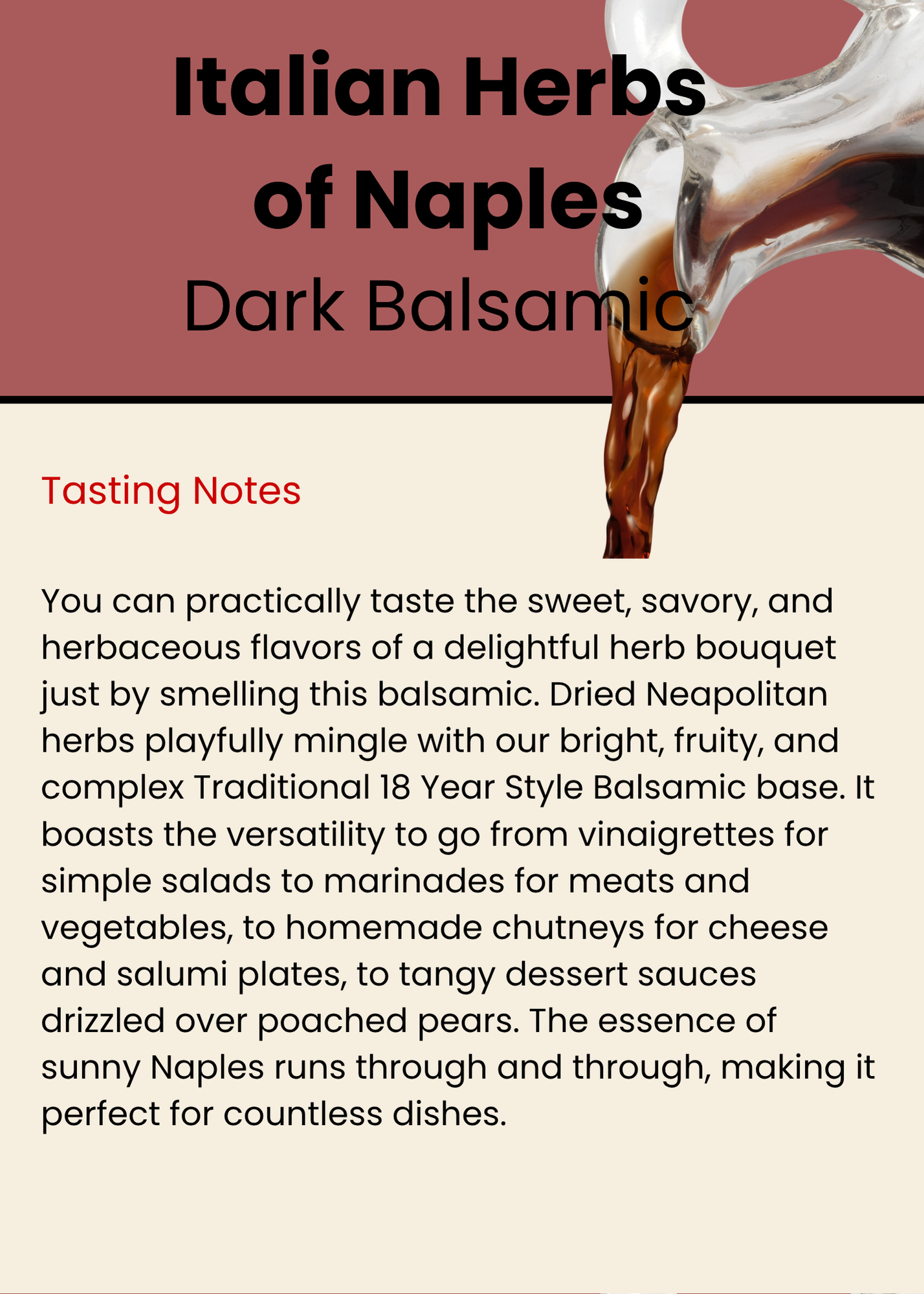 Italian Herbs of Naples Dark Balsamic