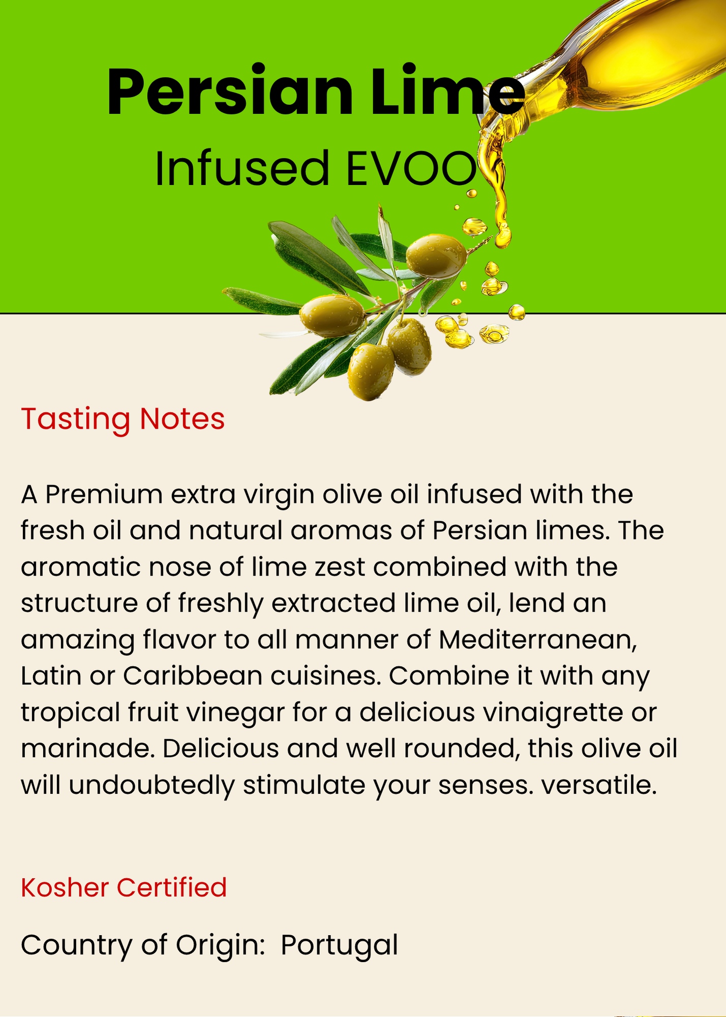 Persian Lime Olive Oil