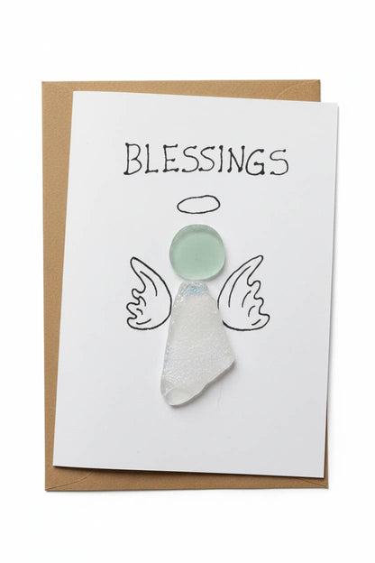 Seaglass Greeting Cards - Angel Blessings