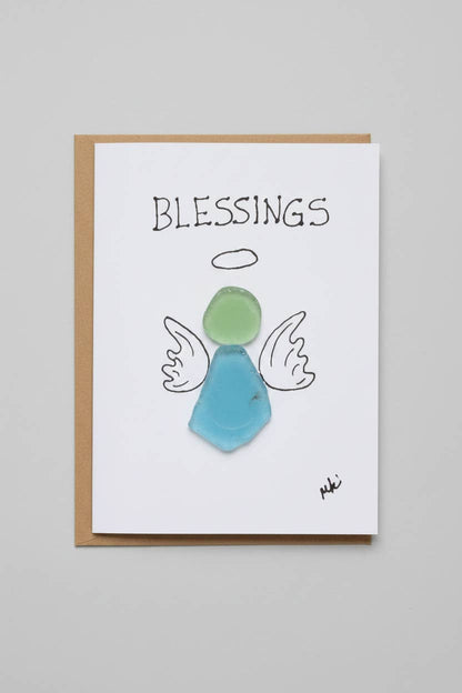 Seaglass Greeting Cards - Angel Blessings
