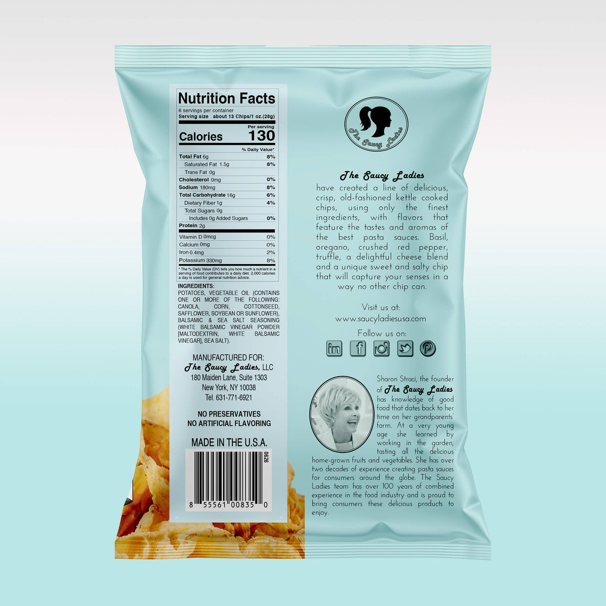 Sea Salt and White Balsamic Vinegar Kettle Chips - 6oz
