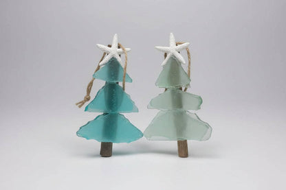 Mini Tree Seaglass Christmas Ornaments