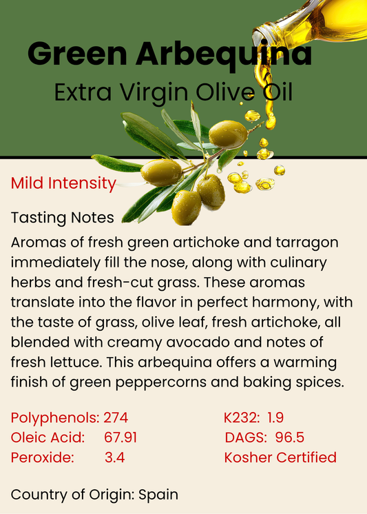 Green Arbequina Superior Fresh Pressed Olive Oil