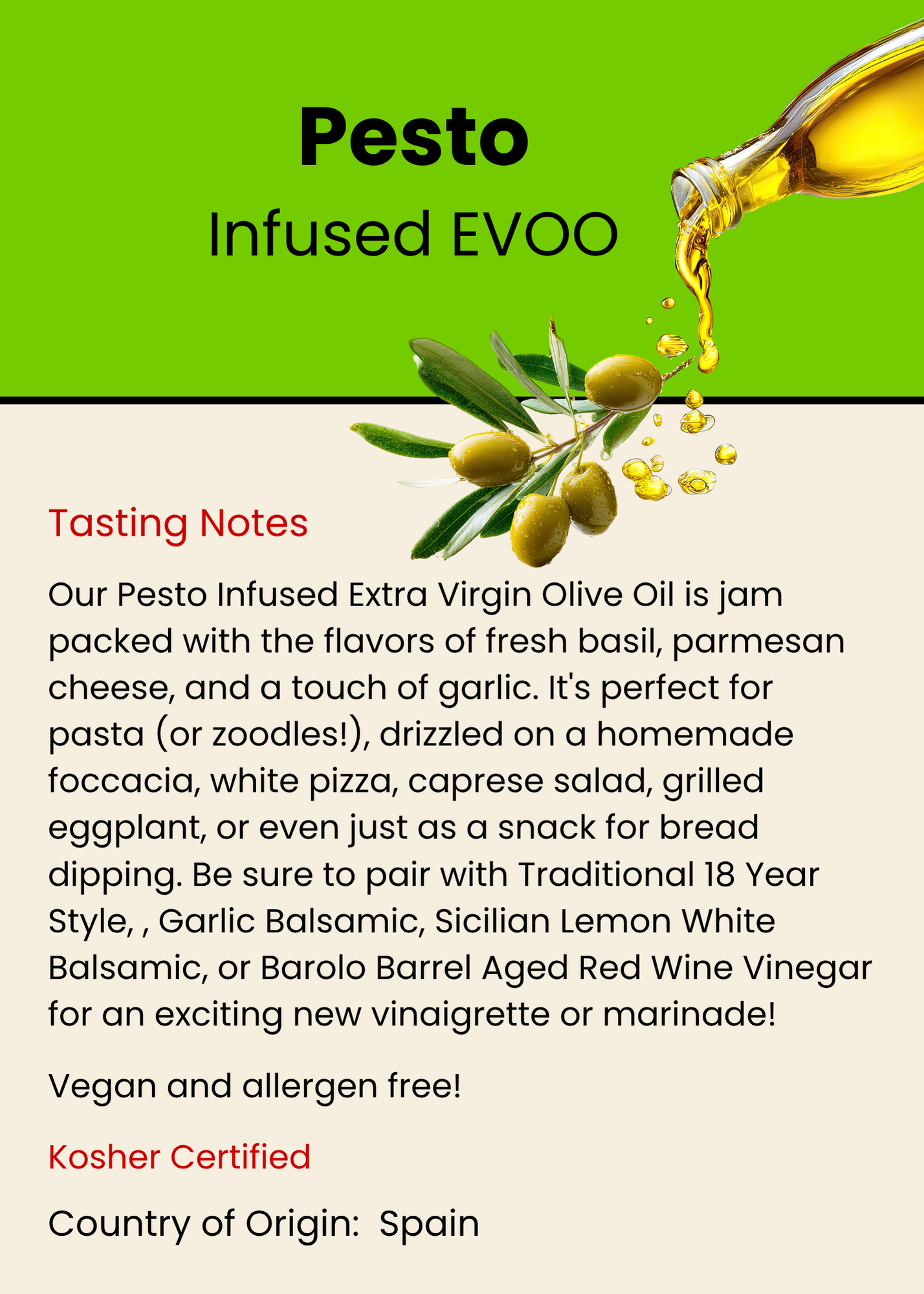 Pesto Olive Oil