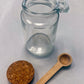 Glass Spice Jar with Mini Wooden Spoon and Cork Top