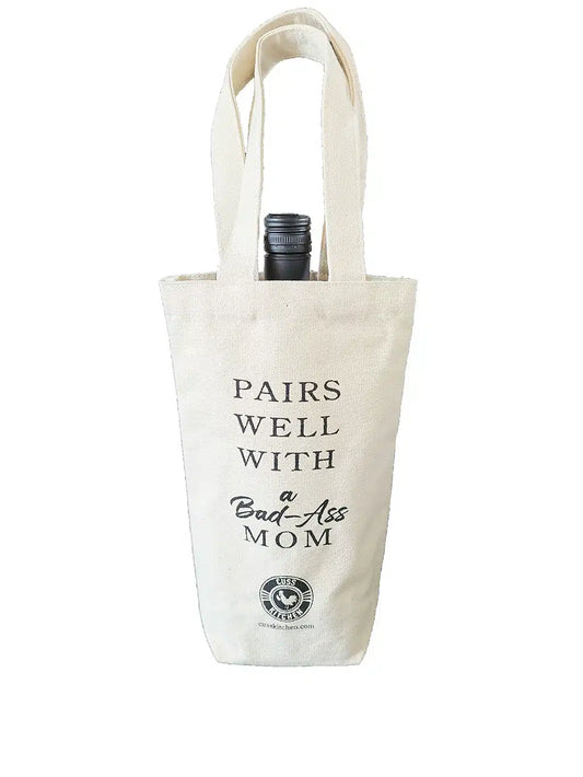 Cuss Kitchen Pairs Well With A Badass Mom Canvas Bag
